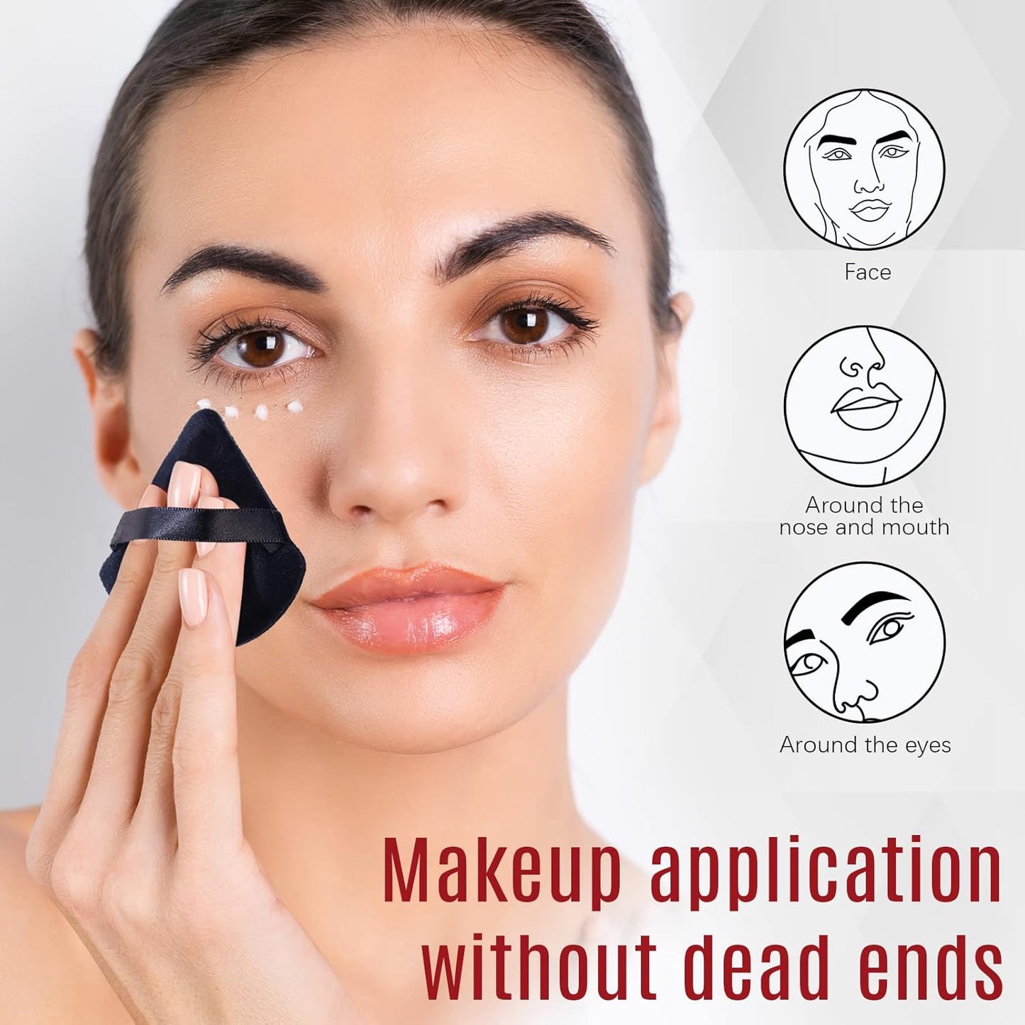 Triangle Makeup Sponge, Soft Triangle Makeup Sponge Beauty Gift Set, Reusable Velour Cosmetic Foundation Blender for Loose Powder and Contouring, Beauty Tool (6 Pcs)