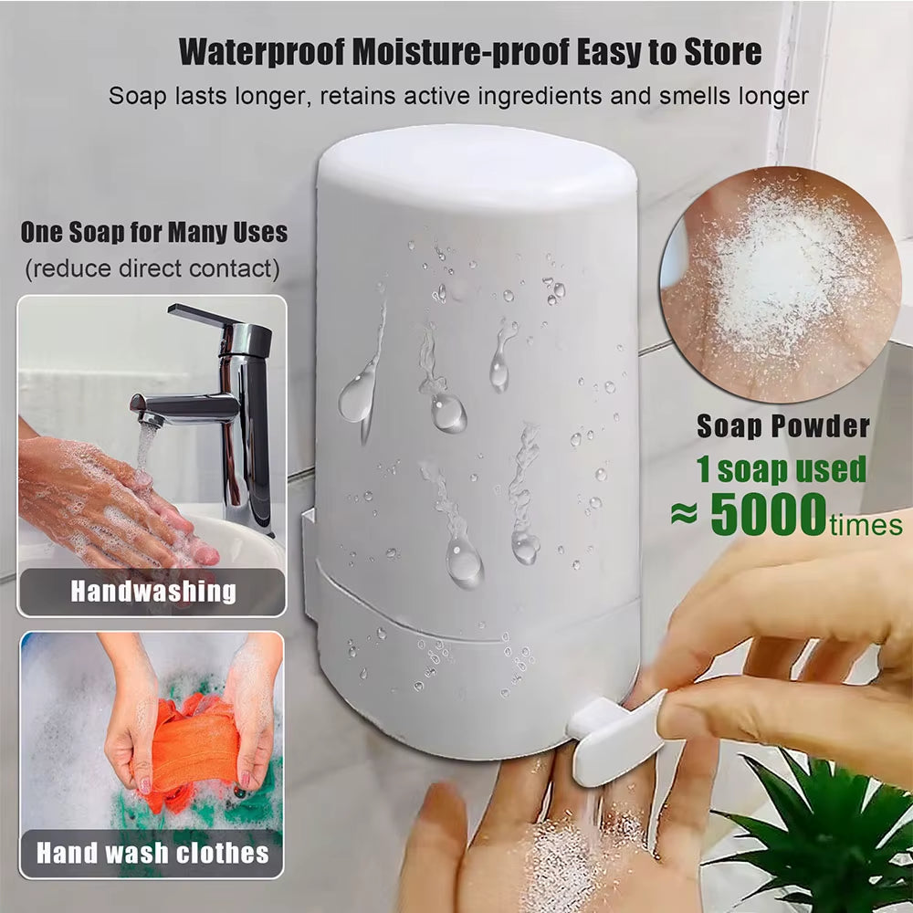 Wall-Mounted Soap Grinder - 3 Adjustable Grinding Levels, Waterproof Refillable Soap Dispenser for Bathroom & Kitchen, Compact S