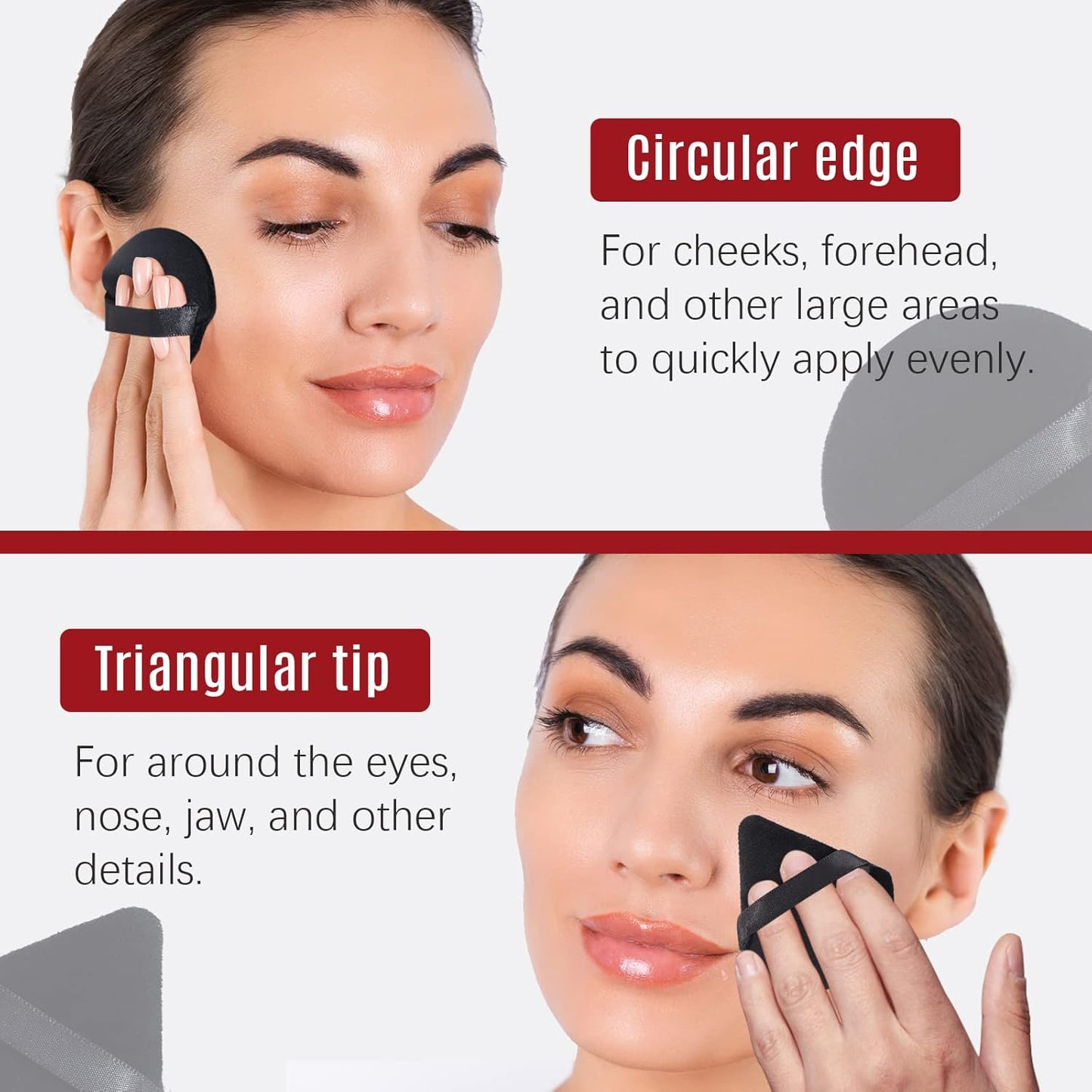 Triangle Makeup Sponge, Soft Triangle Makeup Sponge Beauty Gift Set, Reusable Velour Cosmetic Foundation Blender for Loose Powder and Contouring, Beauty Tool (6 Pcs)