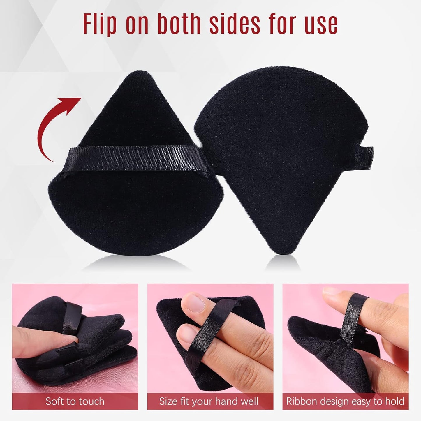 Triangle Makeup Sponge, Soft Triangle Makeup Sponge Beauty Gift Set, Reusable Velour Cosmetic Foundation Blender for Loose Powder and Contouring, Beauty Tool (6 Pcs)