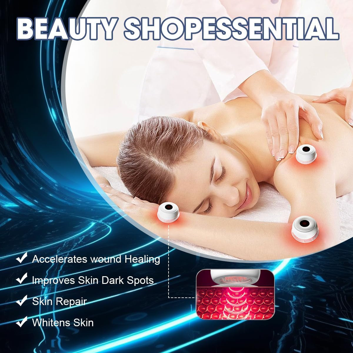 Mini Red Light Therapy for Body, Red Light Therapy Lamp with 660Nm Red Light & 850Nm Infrared Light Targeted for Anti-Aging, Skin Rejuvenation and Wrinkles, 5 Levels of Dual Light Adjustment
