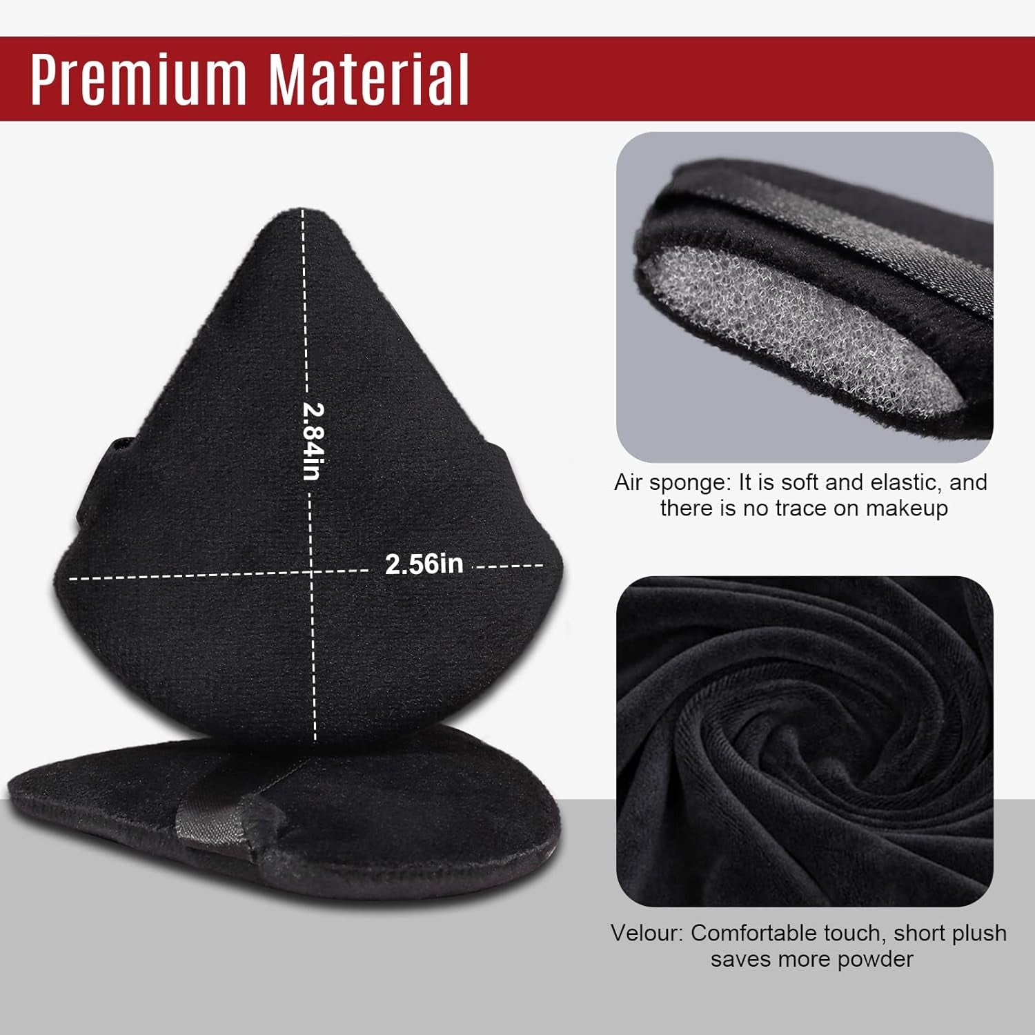 Triangle Makeup Sponge, Soft Triangle Makeup Sponge Beauty Gift Set, Reusable Velour Cosmetic Foundation Blender for Loose Powder and Contouring, Beauty Tool (6 Pcs)